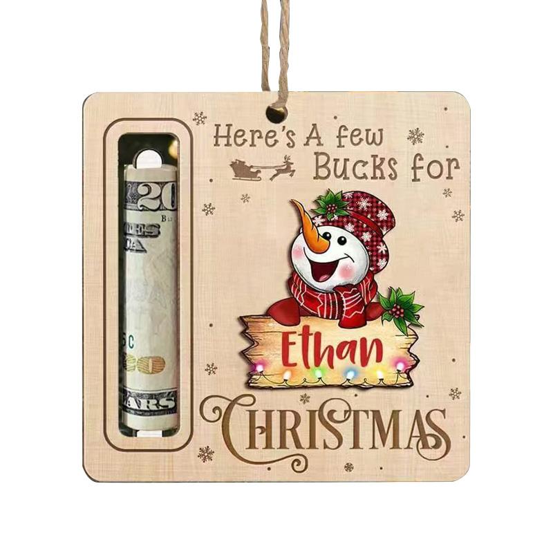 1 шт. Милый держатель для денег Рождественская елка Подарочные карты Деревянные С Новым годом