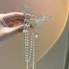 Headwear Simple Elegant Hair Accessories Hair Claw Pearl Tassel Hair Clip Butterfly Hairpin