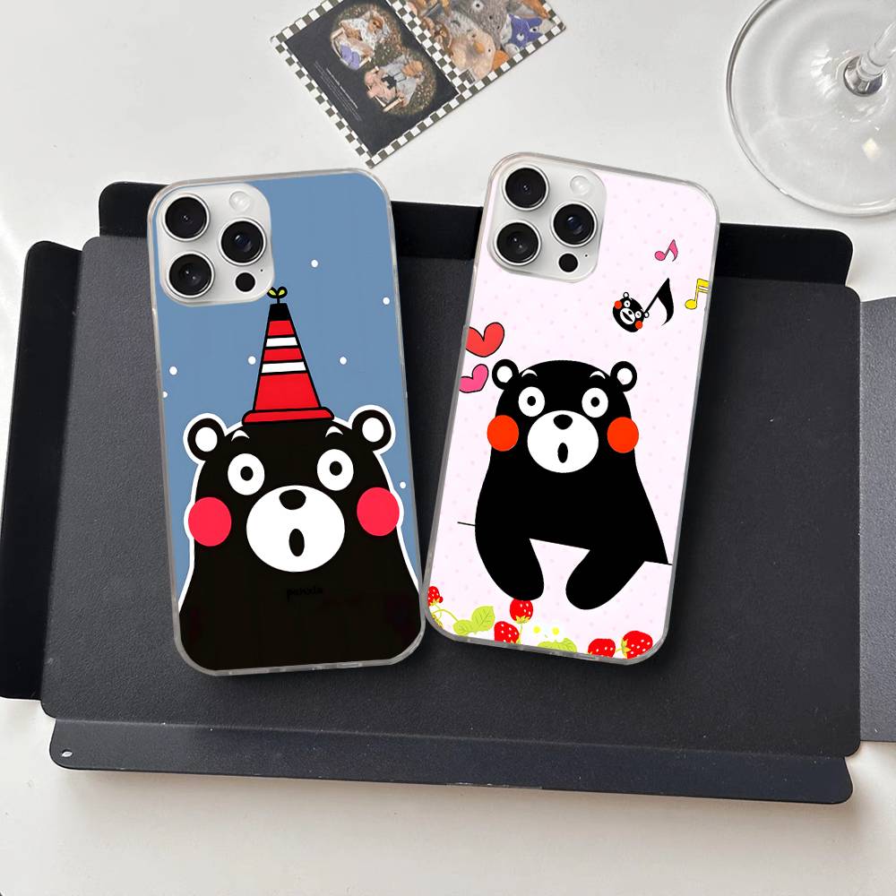 Kumamon Phone Case For IPhone 11 12 13 14 15 16 17 Plus Pro Max Satin Glossy Colorful