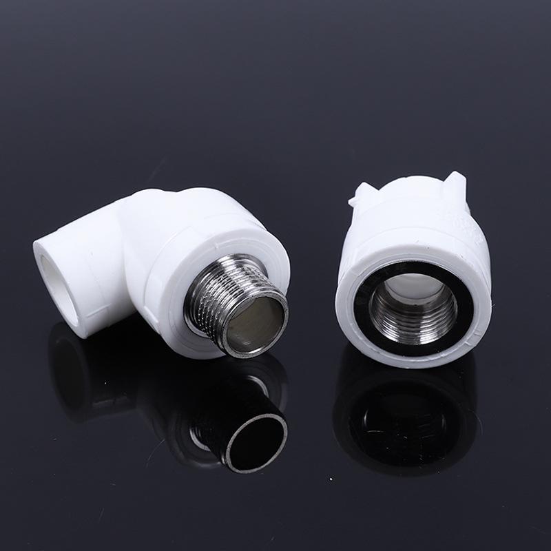 Фитинги из полированного ППР: соединения с внешней/внутренней резьбой, прямые тройники (резьбовой/безрезьбовой), резьбовые колена.