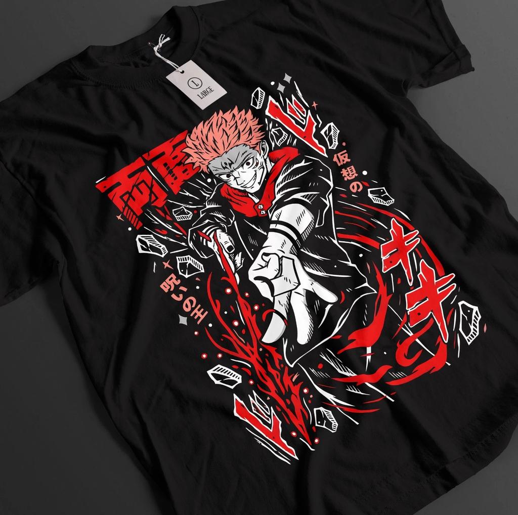 Футболка Jujutsu Kaisen Футболка Сукуна Футболка Годжо Итадори Мегуми Топ JJK Аниме Унисекс Футболка
