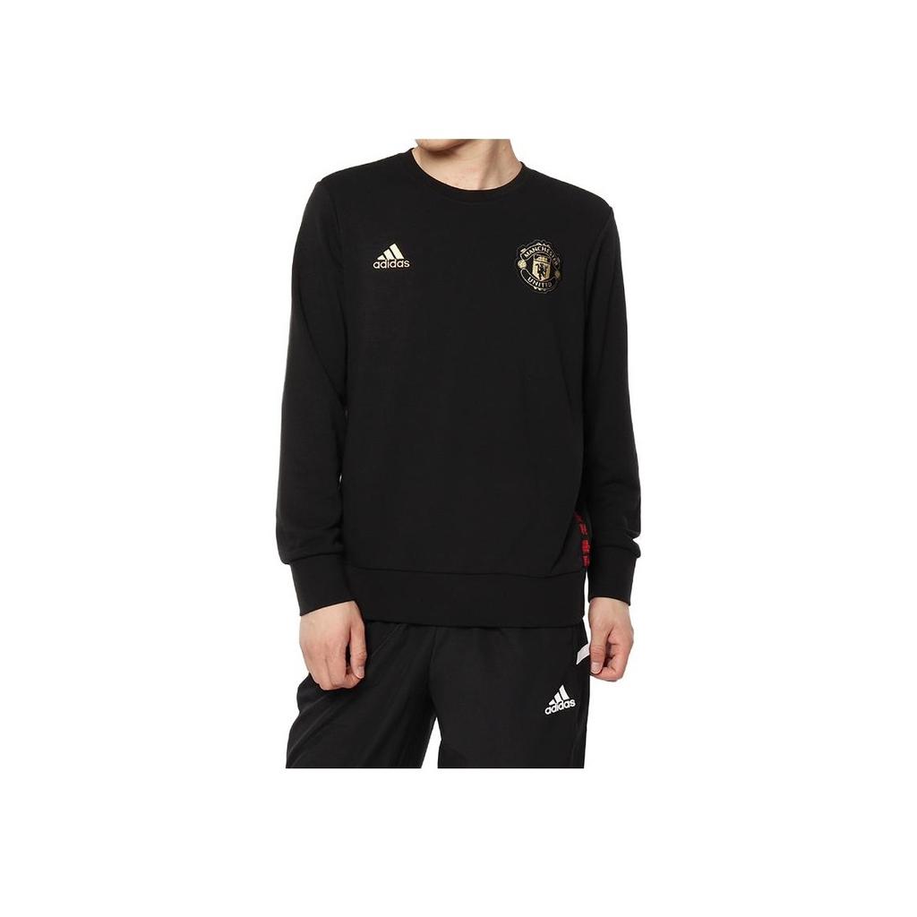 adidas Логотип с буквенным принтом и круглым вырезом, повседневный свитшот унисекс, черный DZ0458