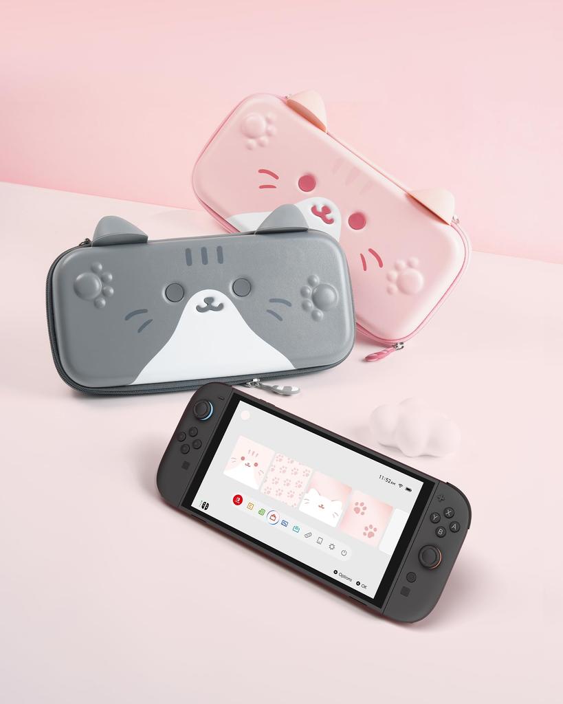 GeekShare Switch 2 Совместим с 2025 OLED OLED Switch Хранение Switch и Наушники Полный Подарок на День Рождения Кошачьи Ушки 2 Чехла, Модели, Коробка, Сумка, Joy-Con