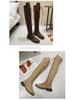 European & American Style Lace-Up Over-the-Knee Round Toe Long Boots for Women, Large Size 43, Autumn/Winter 2020.