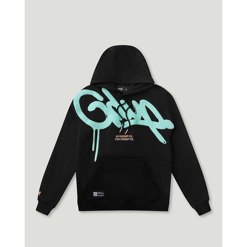 European and American trendy brand letter 3D printing street hoodie men's and women's high street hip hop casual loose pullover sweater