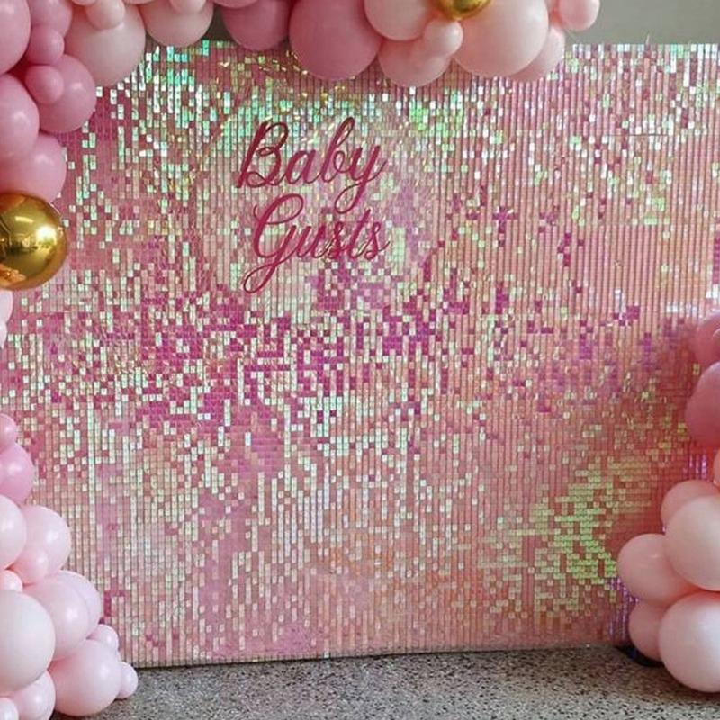Square Sequin Shimmer Wall Backdrop Panels Glitter Bling Photo Background Backdrop for Birthday Wedding Decoration