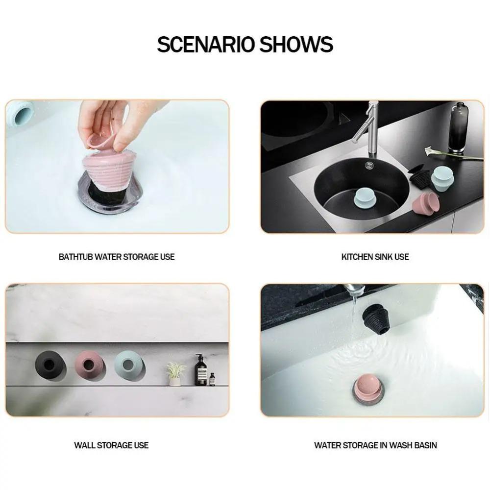 Anti-Clogging Tub Stopper Silicone Drain Stopper Useful Bathtub Drain Plug Bathroom Bathtub