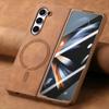 Samsung Galaxy Z Fold 7 6 5 4 uchun hashamatli biznes uslubidagi charm magnit Magsafe telefon g'ilofi zarbaga chidamli himoya orqa qopqog'i