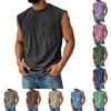 Men's Summer Solid Color Pocket Sports Vest Men's Sports Casual Vest
