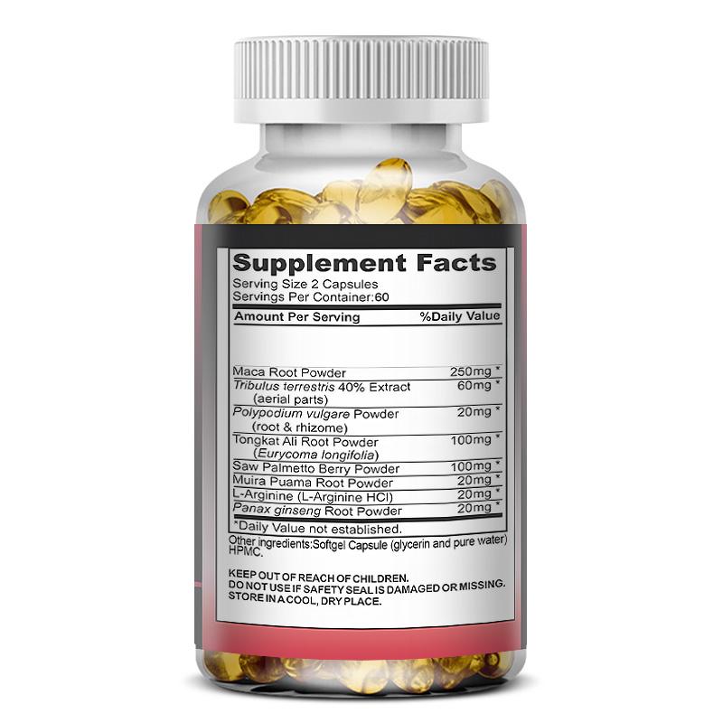 Daitea Hergasm Softgels, Horny Goat Weed, Maca, Tongkat Ali, 120 Caps