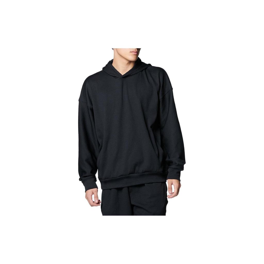 Under Armour Однотонная повседневная свободная ребристая толстовка с капюшоном для мужчин, черная 1383100-001