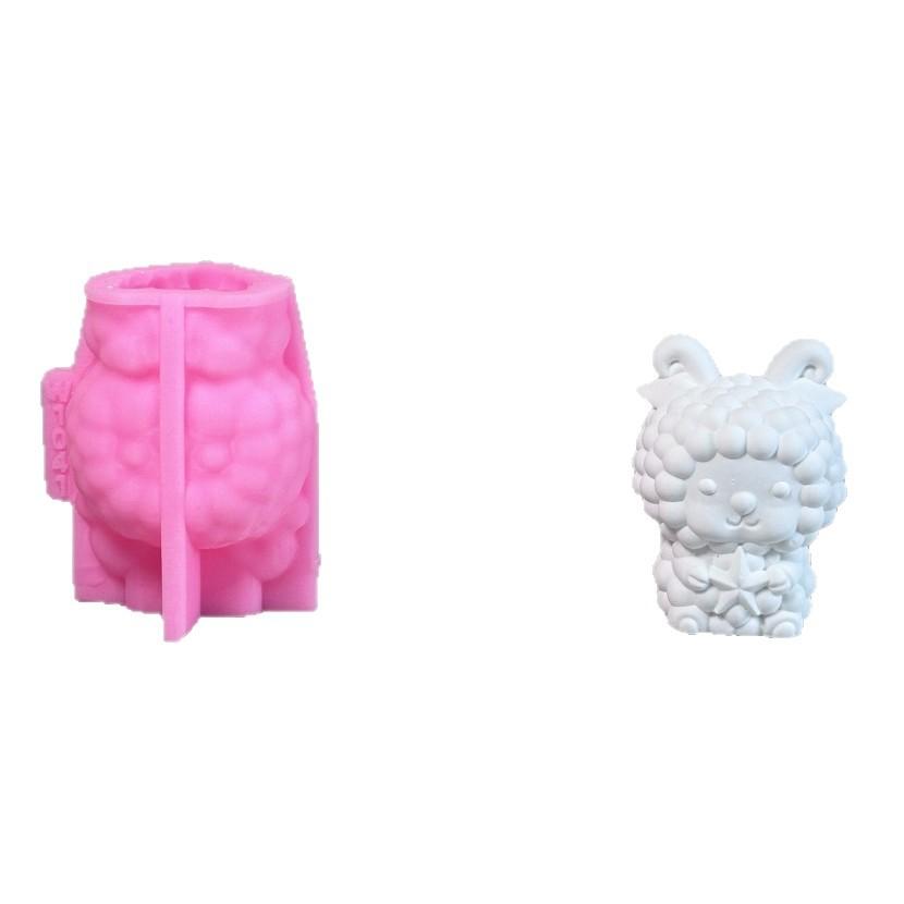 3D Милая овечка Свеча Силиконовая форма Ягненок DIY Ароматерапевтическая свеча Гипсовая глина Форма для смолы Форма для мыла коза Домашний декор Подарки