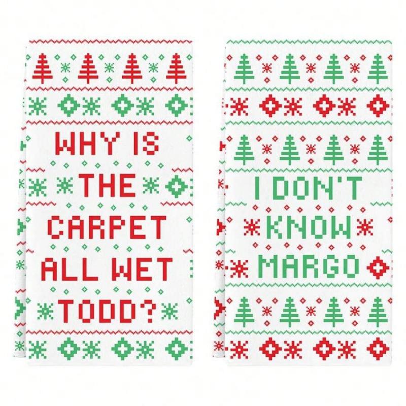 Christmas Printed Microfiber Dish Cloths, Creative Kitchen Table Cleaning Towels Christmas Home Decor