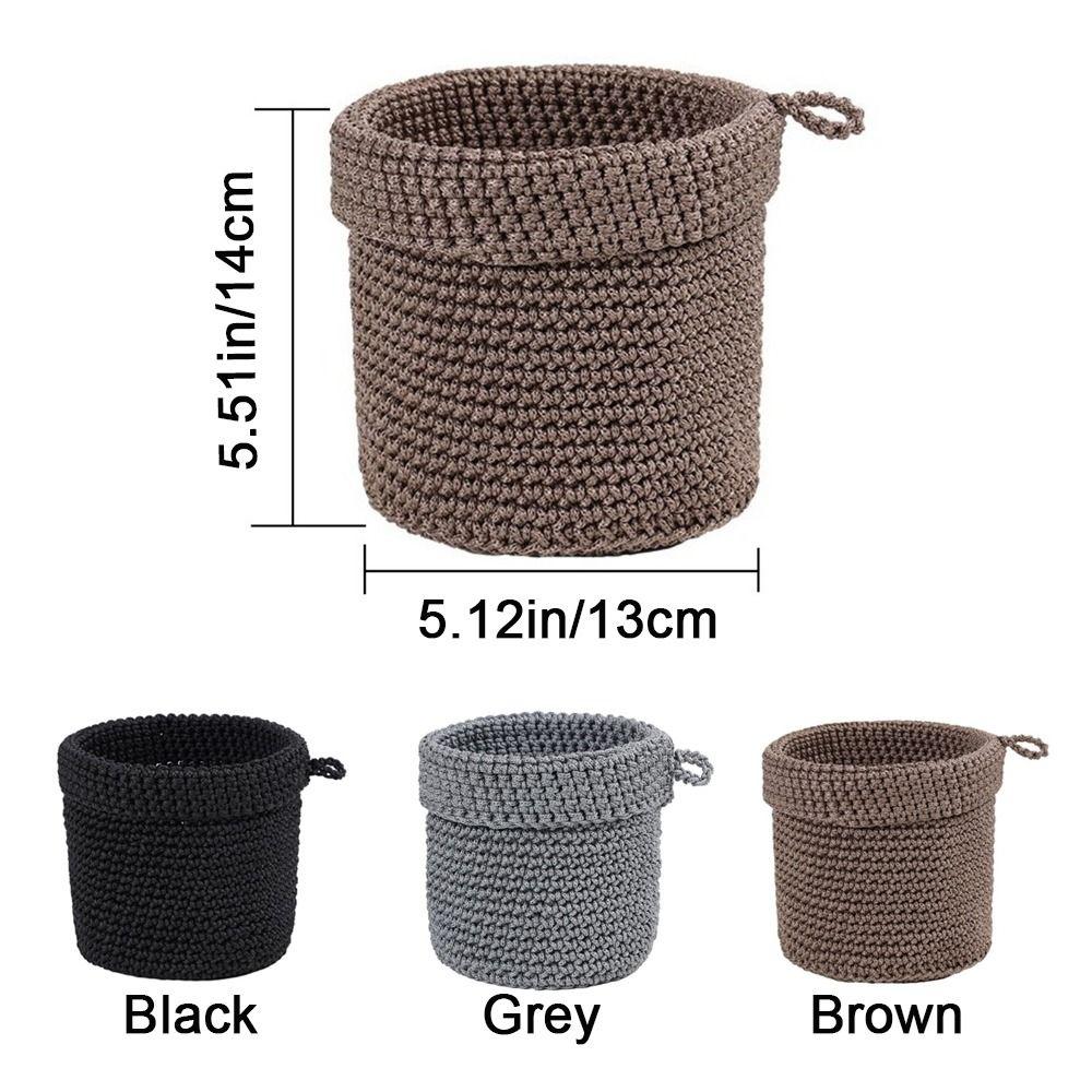 Handmade Cotton Rope Storage Basket Folding Space Saving Wall Hanging Storage Basket Round Sundries Organizer Closet Organizer