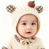 Knitted Infant Knit Hat with Plaid Ear Details Earflap Beanie Baby Winter Hat  Cold Weather Outings