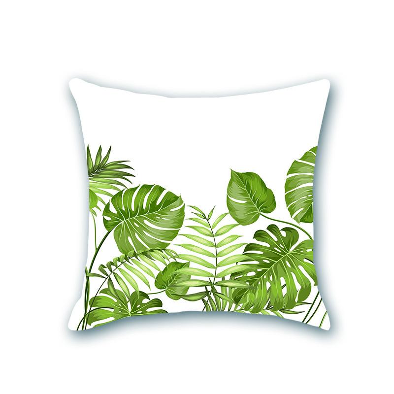 New Plant Print Decorative Imitation Super Soft Pillow Case Nordic Floral Sofa Office Bedside Cushion Cover