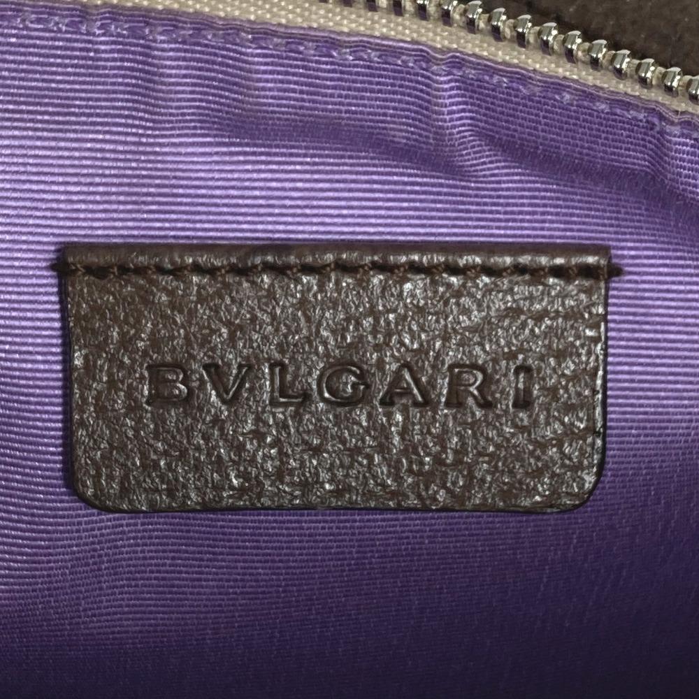 BVLGARI Logo mania logo bag Shoulder Bag Leather/Canvas Beige/Brown