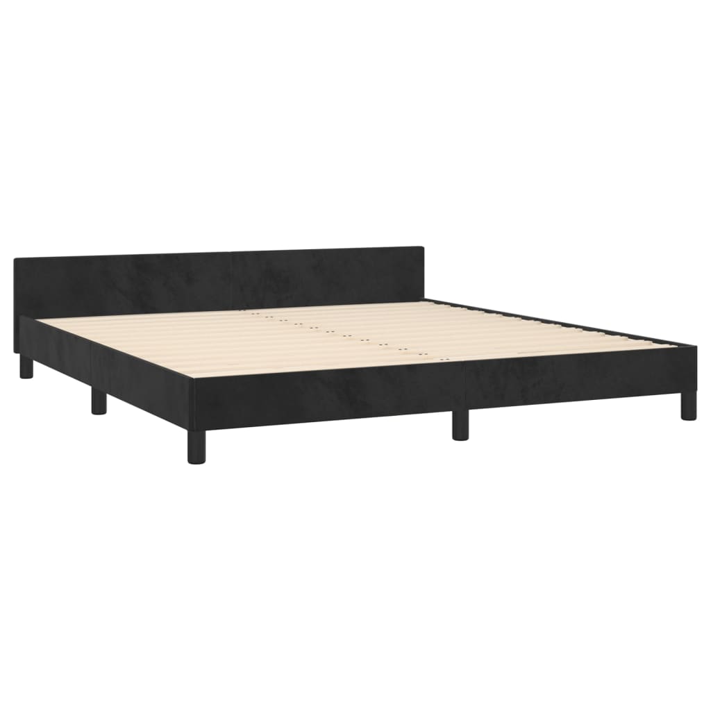 Bed Frame without Mattress Black 160 x 200 cm Velvet
