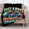 Truck Theme Printed Blanket - Perfect for Couch, Bed, Travel & Outdoor Use | Machine Washable, Cozy & Durable.