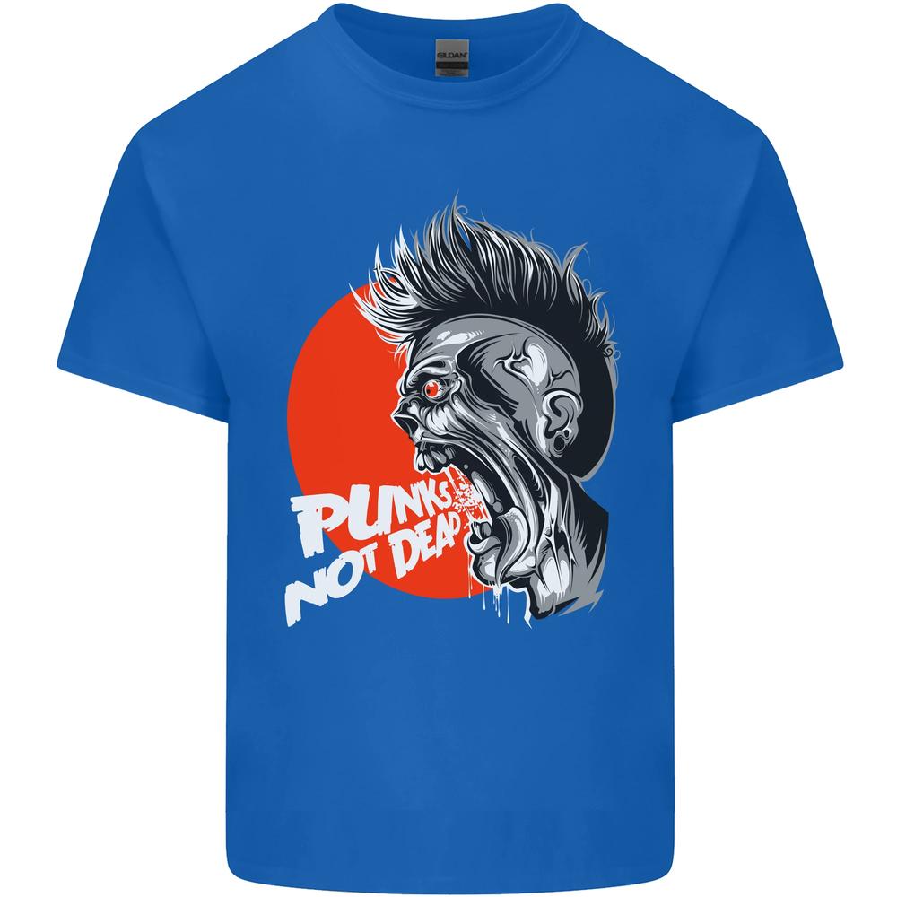 Punks Not Dead Rock Music Skull Unisexs Cotton TShirt Tee Top