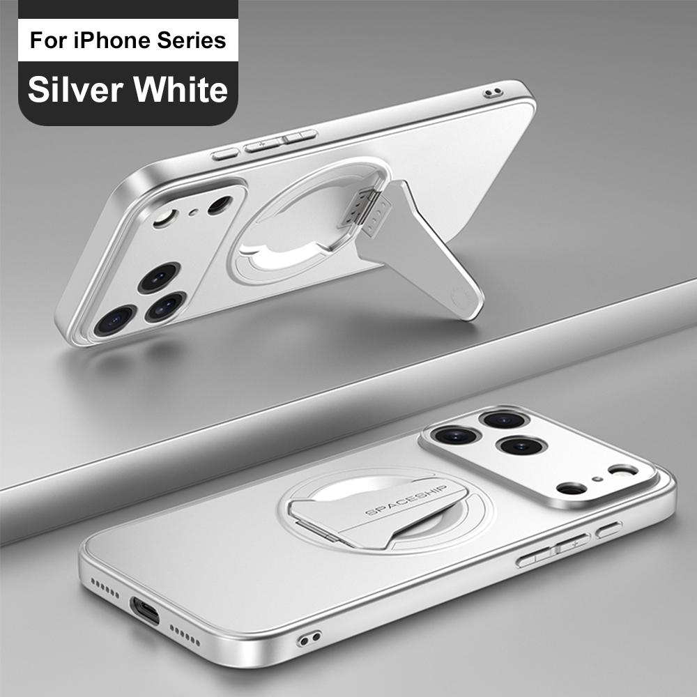Wireless Charging Cover Lens Protection Phone Case for Apple iPhone 17 16 15 14 13 Pro Ma Air Luxury Folding Stand Magnetic Capa