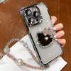 3D Kitty Mirror Electroplate Shockproof Phone Case for Samsung Galaxy A17 A55 A35 A15 A05 A24 A54 A14 A13 A52 A51 With Bracelet