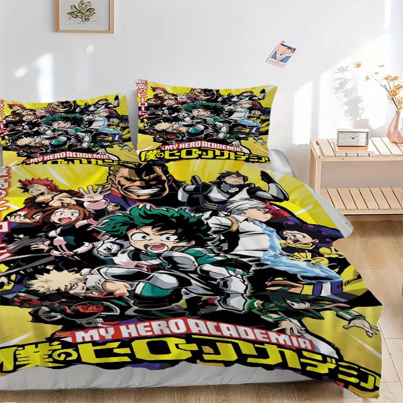 My Hero Academia Bedding Set Comforter Cover Gift for Bedroom,Includes 1 Cover and 2 Pillowcases, No InsertB266