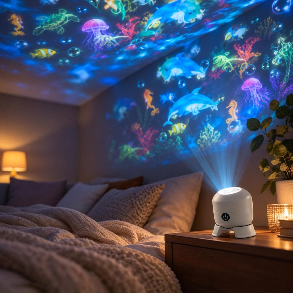 World Projection Lamp, Rechargeable Bedroom Projector Night Light