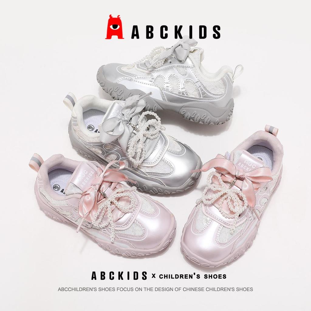 Кроссовки для девочек ABCkids с жемчужным бантом - Стиль Осень 2025