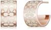 Серьги-кольца C7770 SignatureCHuggieEarrings Rose White [Coach] женские золотые/меловые [б/у]
