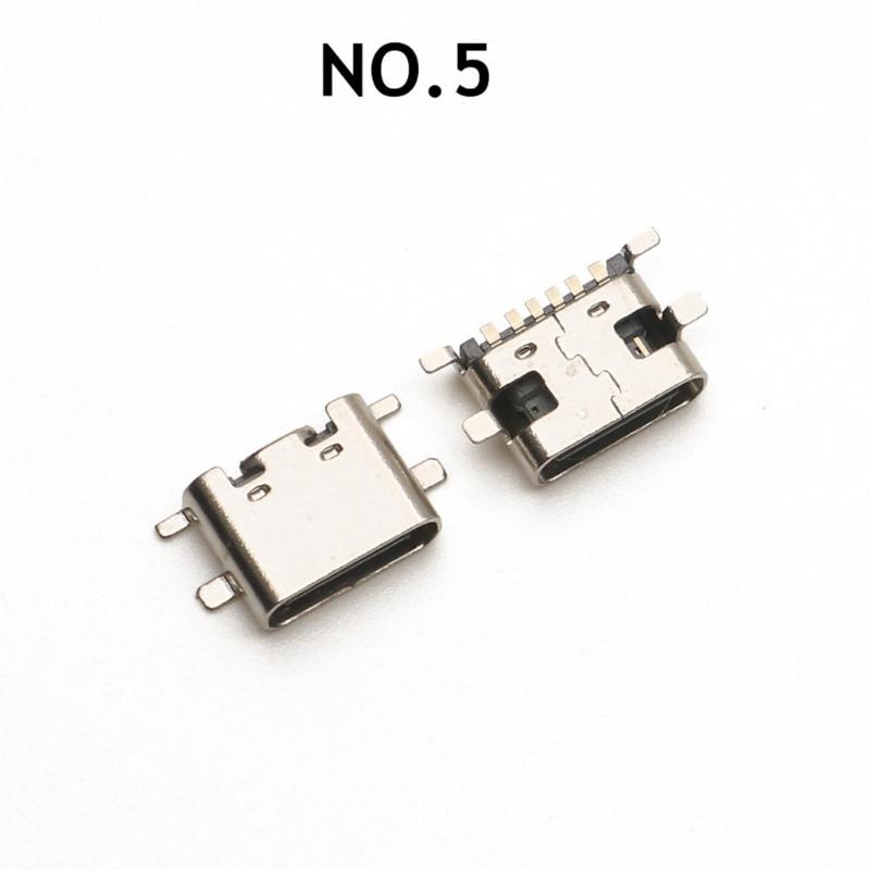100 шт. 100 шт. Разъем док-станции для зарядки USB Type C Смешанный 6-контактный 16-контактный Использование для аксессуаров для ремонта телефонов и цифровых продуктов