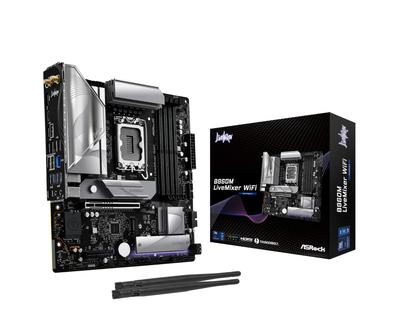 Материнская плата ASRock B860M LiveMixer WiFi Intel CPU Core Ultra Совместимость с чипсетом B860M DDR5 Материнская плата Micro ATX Авторизованный дистрибьютор (LGA1851)