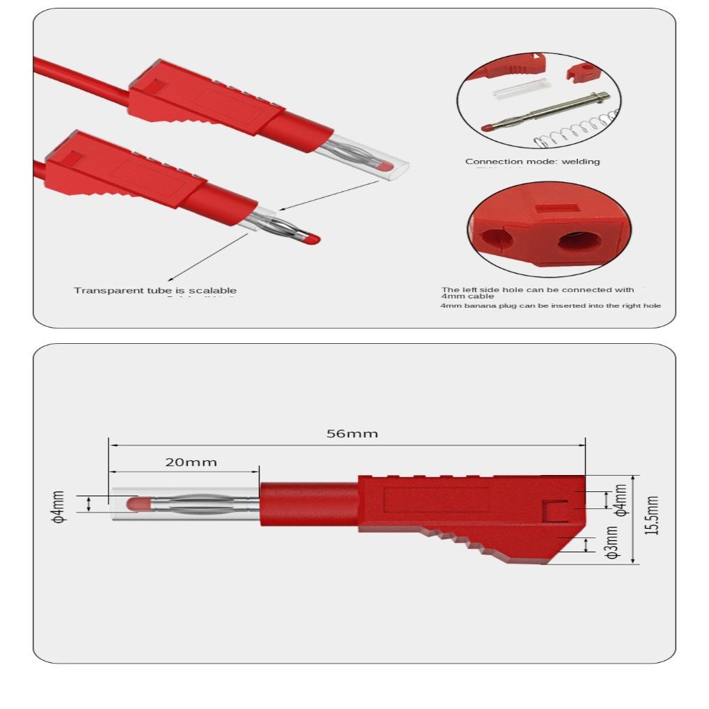 Test Stackable Banana Plug 4mm Banana Plug In Line DIY Banana Socket Retractable Stackable Solder