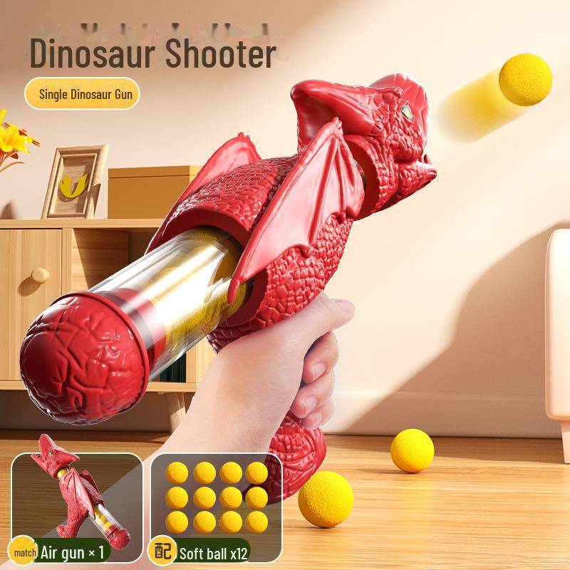 Интерактивный набор игрушек для стрельбы по динозаврам для детей: Пневматический пистолет с мягкими пулями