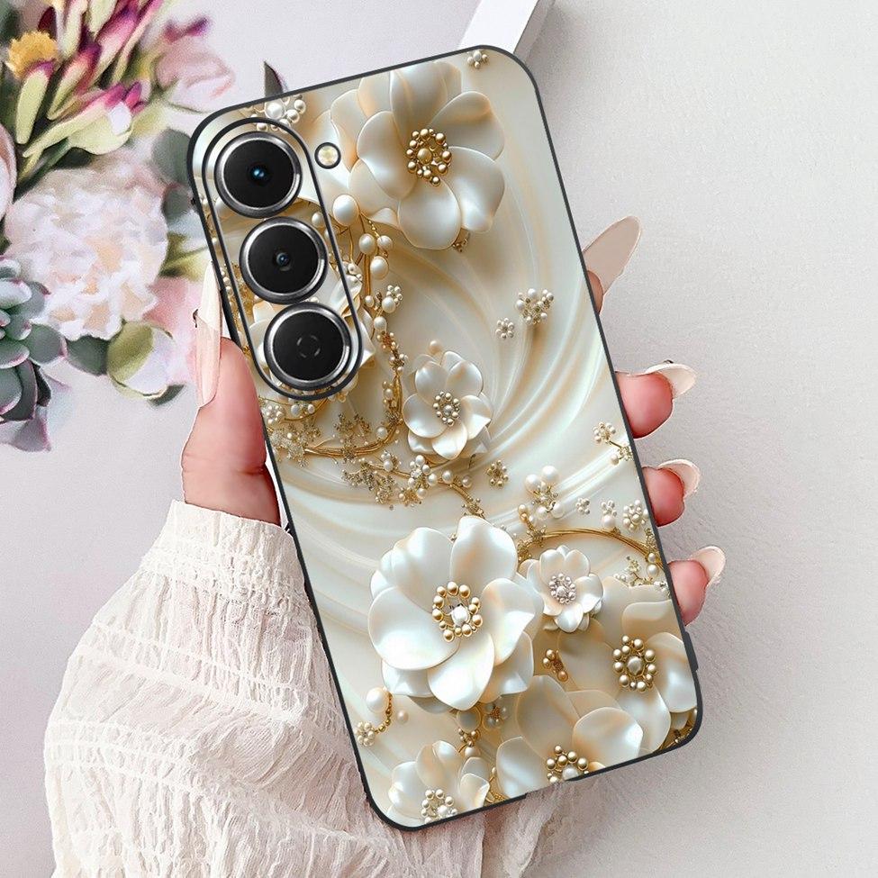 Чехол для Tecno Spark 40Pro KM6 Чехол для Techno Spark 40 Pro Чехол Силиконовый Роскошный Бабочка Любовь Мода Цветы Крутой Расписной