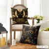Design Ancient Egyptian Art Cushion Cover Durable Hypoallergenic Organic Linen Pillow Cover Short Size Washable SkinFriendly