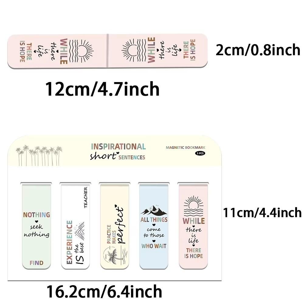 5 Pcs/Set Flower Pattern Annotated Bookmarks for Reading, Annotation, and Gift