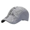 Mesh English CA781 [White Fang] Cap, Letters, Logo, Hat, Outdoor, Running, Sports, Men's, Women's, (Light Gray)