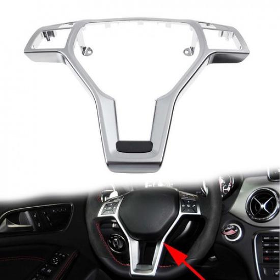 AMG Style Steering Wheel Trim Cover For 2012-2014 Benz W176 W204 W212 Silver 1Pc