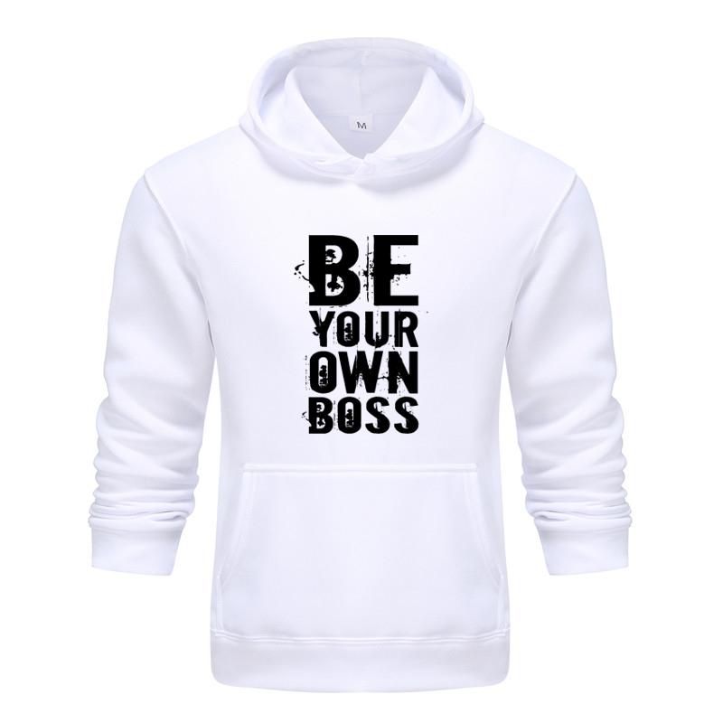 Осень и зима, новинка, персонализированная одежда с принтом «Будь своим боссом», мужская и женская толстовка с капюшоном для влюбленных, пуловер для бега, спортивная толстовка