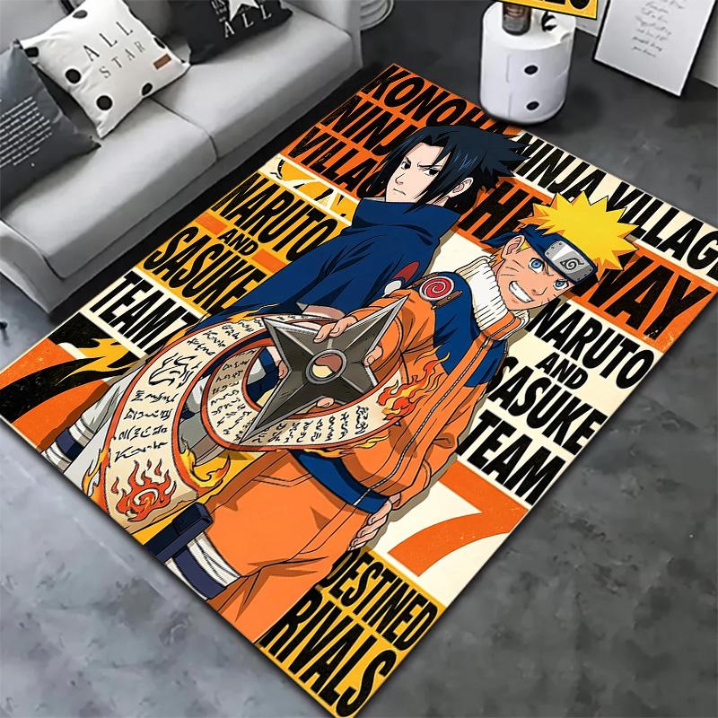 Ковер Naruto Sasuke Rivals для гостиной, спальни, дома, украшение для дивана, нескользящий коврик для игр детей