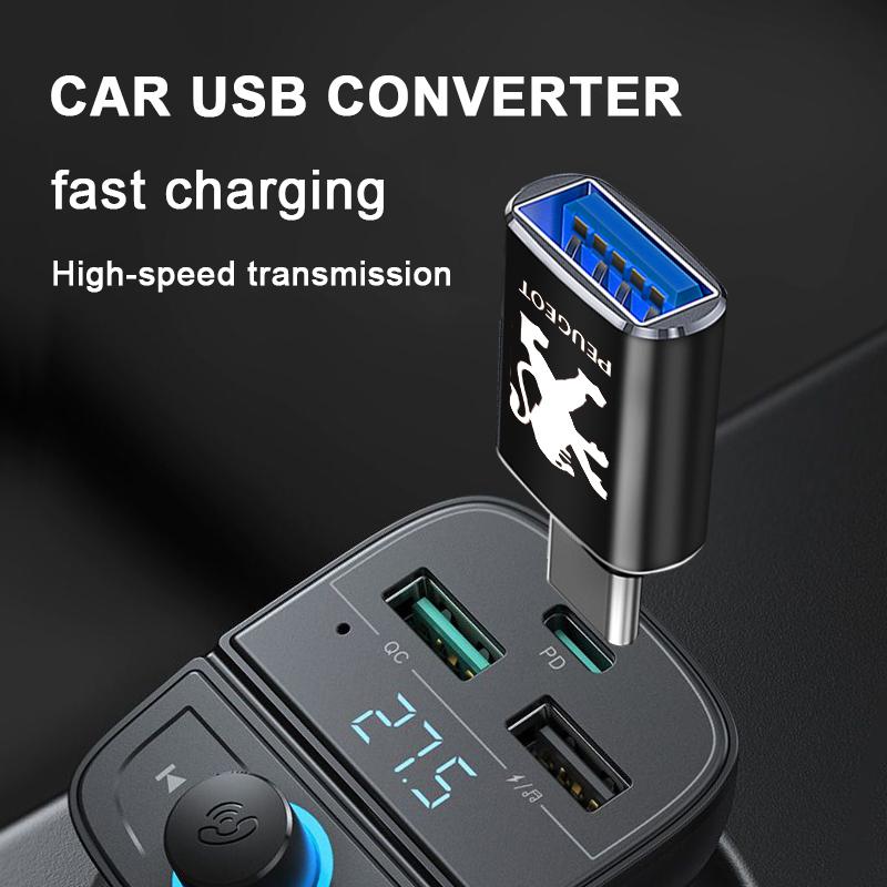 1 шт. Автомобильный USB Type C кабель-конвертер Адаптер для зарядки Автомобильные аксессуары Для Peugeot 308 408 508 RCZ 208 3008 2008 206 207 108 406 407 408 206 208 306 307