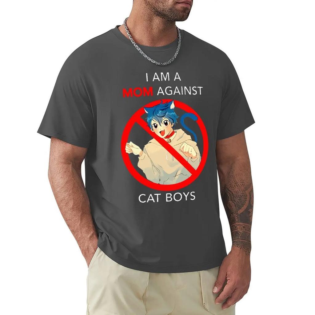 Я мама против котиков, унисекс, кавайная футболка для мужчин и женщин, забавная аниме-футболка для взрослых, симпатичная классическая футболка, хлопковый женский топ