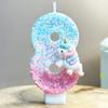 Unicorn Birthday Candles 0-9 Number Pink Blue Cake Candle Fashion Cartoon Anime Topper Party Cute Decoration