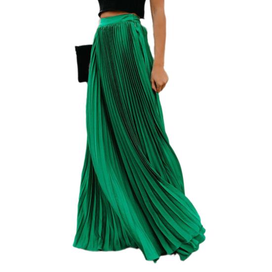 Skirt Women Solid Color Large Hem A-Line Long Skirt Work Leisure Skirt Streetwear