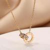 Voyager Titanium Rose Gold Cross Ring Necklace