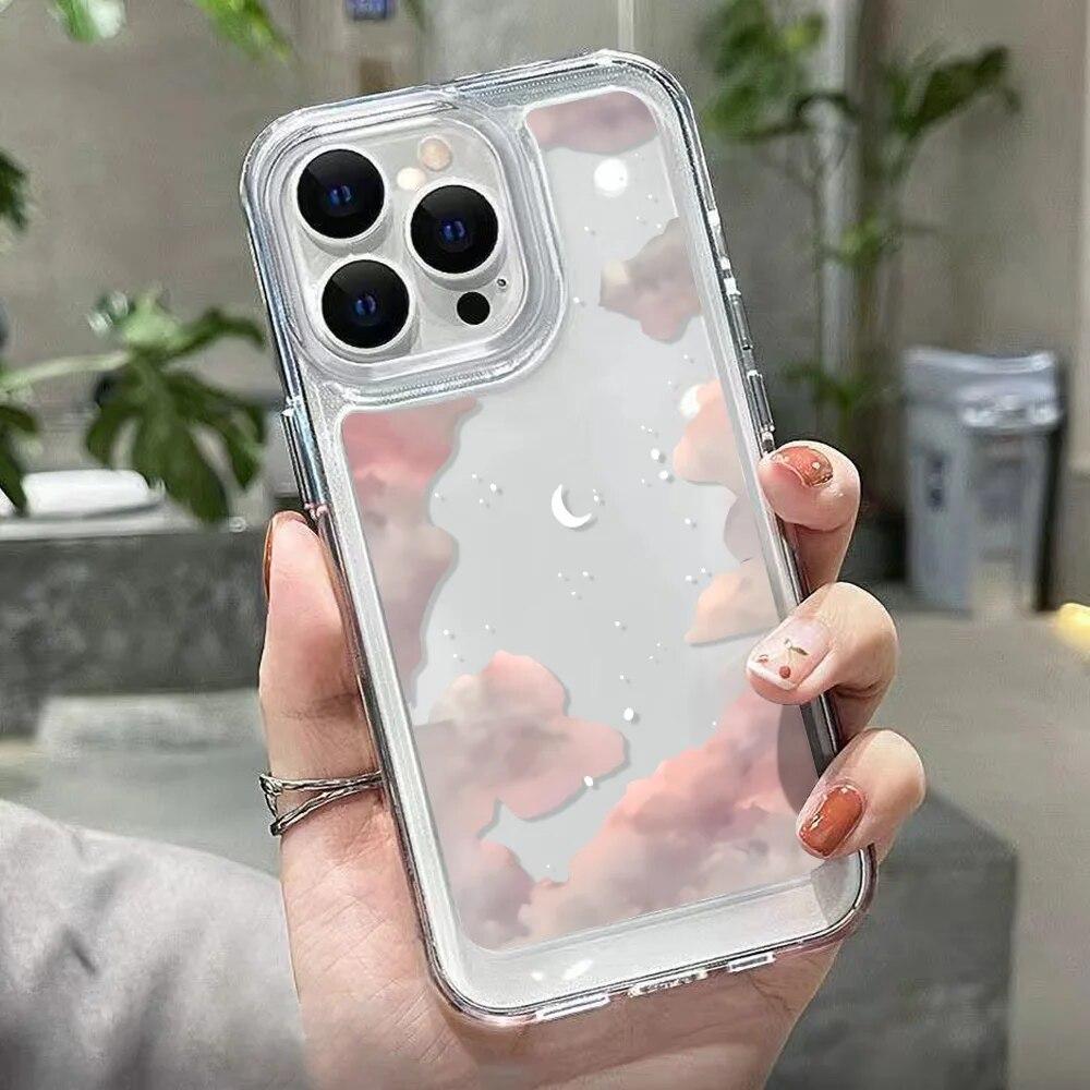 Чехол для iPhone 15 Pro, силиконовый чехол для iPhone 13, чехол для iPhone 14 12 11 Pro Max XR XS X 7 8 SE, масляная живопись, прозрачный чехол