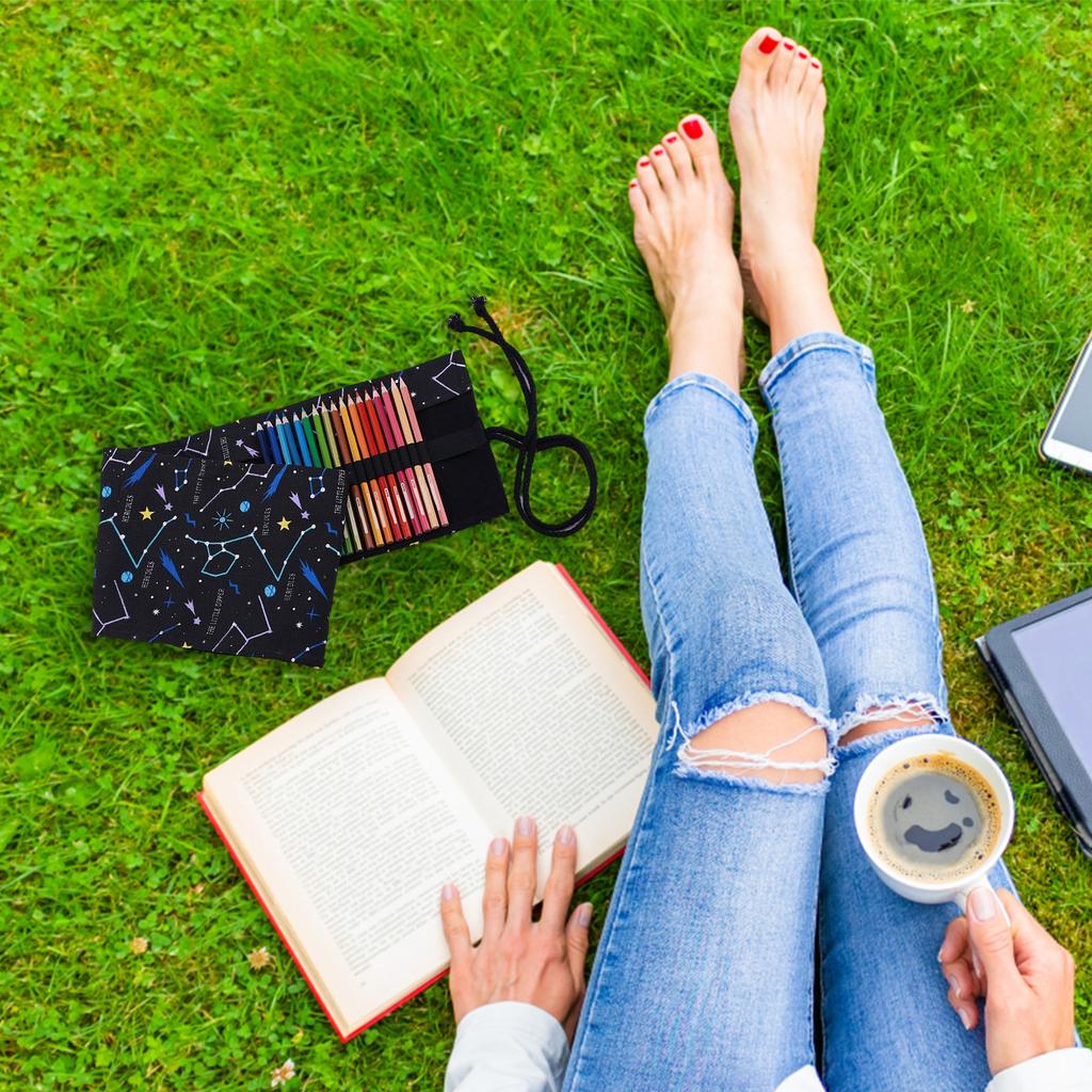 Складной пенал для карандашей, держатель для ручек, холщовая упаковка, сумки-органайзер, пенал, школьный пенал, чехол