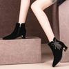 NEW Chelsea Classic Rhinestone Flowers Frosted Leather Shoes Fashion Boots Large Size High Heel Autumn Winter Women Boots
