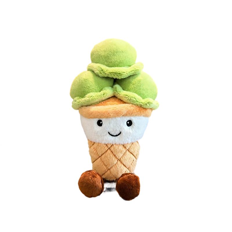 НОВЫЙ Плюшевая игрушка-рожок для мороженого Начиненная Летняя закуска Маленькая подушка Гуманоидная Улыбающееся лицо с ногами Кавайная плюшевая игрушка Подарок